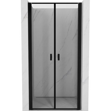 Mexen Mist Duschdrehür 85 cm, schwarzer Rahmen, schwarz - 8A7-085-000-70-70