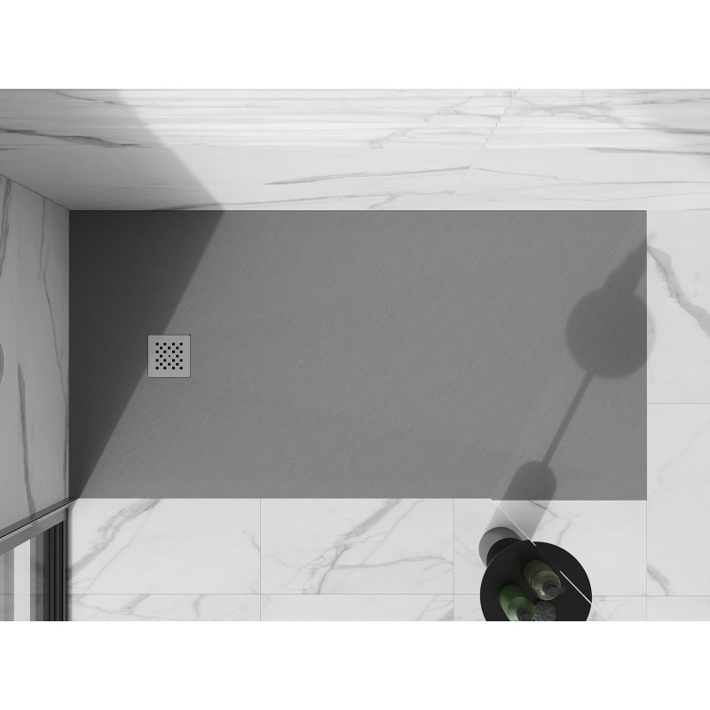 Mexen Stone+ rechteckige Duschwanne aus Verbundwerkstoff 160 x 80 cm, grau-beton - 44618016