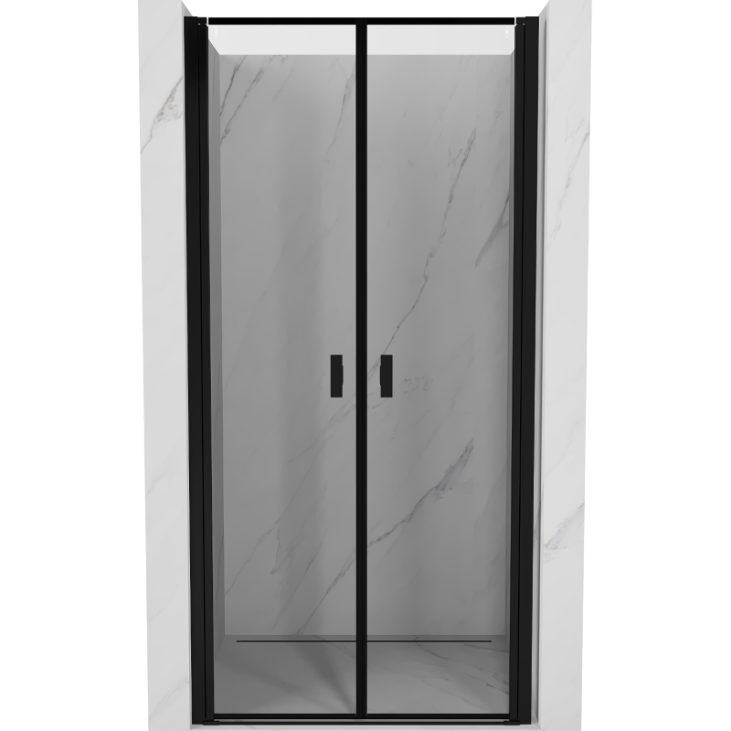 Mexen Mist Duschdrehtür 110 cm, schwarzer Rahmen, schwarz - 8A7-110-000-70-70