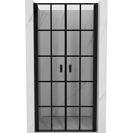 Mexen Mist Duschdrehtür 70 cm, schwarzes Gitter, schwarz - 8A7-070-000-70-77
