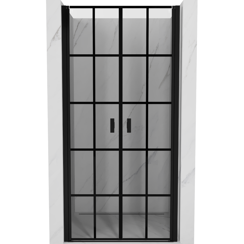 Mexen Mist Duschflügeltür 120 cm, schwarzes Gitter, schwarz - 8A7-120-000-70-77