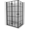 Mexen Mist-F Duo Faltbare Duschkabine links 95 x 80 cm, schwarzes Gitter, schwarz - 8A6-095L-080P-70-77