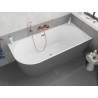 Mexen Silo freistehende Eckbadewanne rechts geriffelt 170 x 80 cm, weiß/grau, Überlauf gebürstetes Kupfer - 52891708062P-65
