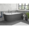 Mexen Silo freistehende Eckbadewanne rechts geriffelt 170 x 80 cm, weiß/grau, Überlauf Gun Metal - 52891708062P-95