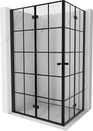 Mexen Mist-F Duo Faltbare Duschkabine links 100 x 85 cm, schwarzes Gitter, schwarz - 8A6-100L-085P-70-77