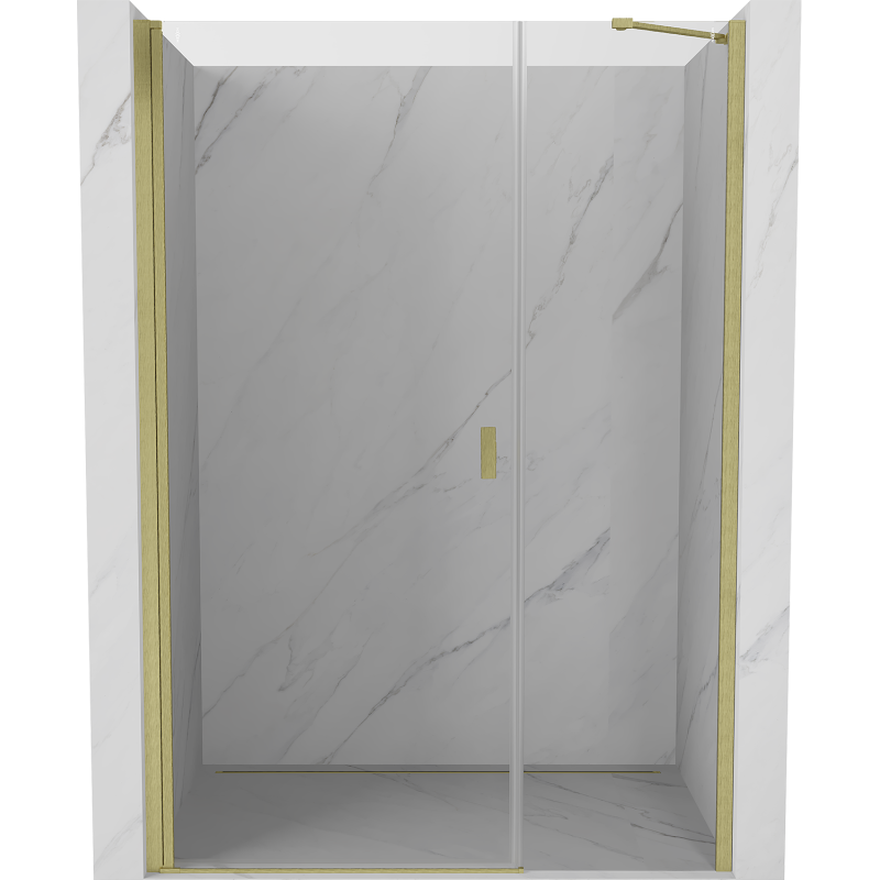 Mexen Mist-B Duschdrehtür 95 cm, transparent, gebürstetes Gold - 8A2-095-001-55-00