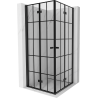 Mexen Mist-F Duo faltbare Duschkabine 95 x 95 cm, schwarzes Gitter, schwarz - 8A6-095L-095P-70-77