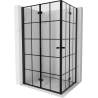 Mexen Mist-F Duo faltbare Duschkabine links 120 x 95 cm, schwarzes Gitter, schwarz - 8A6-120L-095P-70-77
