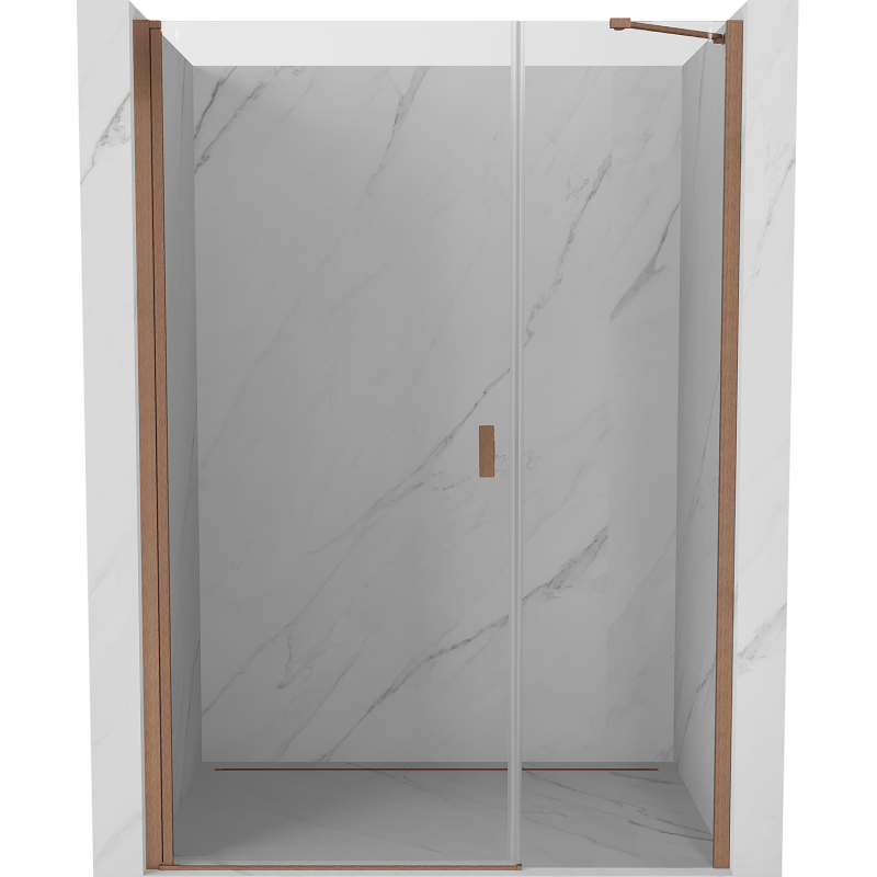 Mexen Mist-B Duschdrehtür 100 cm, transparent, gebürstetes Kupfer - 8A2-100-001-65-00