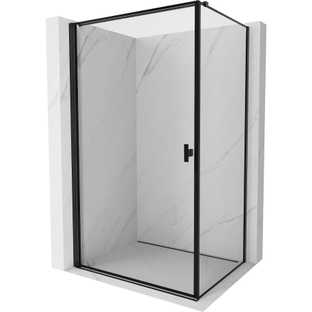 Mexen Mist-B Duschkabine links öffnend 100 x 90 cm, schwarzer Rahmen, schwarz - 8A2T-100-090-70-70-L