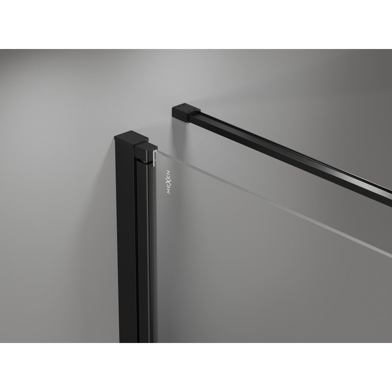 Mexen Mist-B Duschkabine Schwenktür links 100 x 100 cm, schwarzer Rahmen, schwarz - 8A2T-100-100-70-70-L