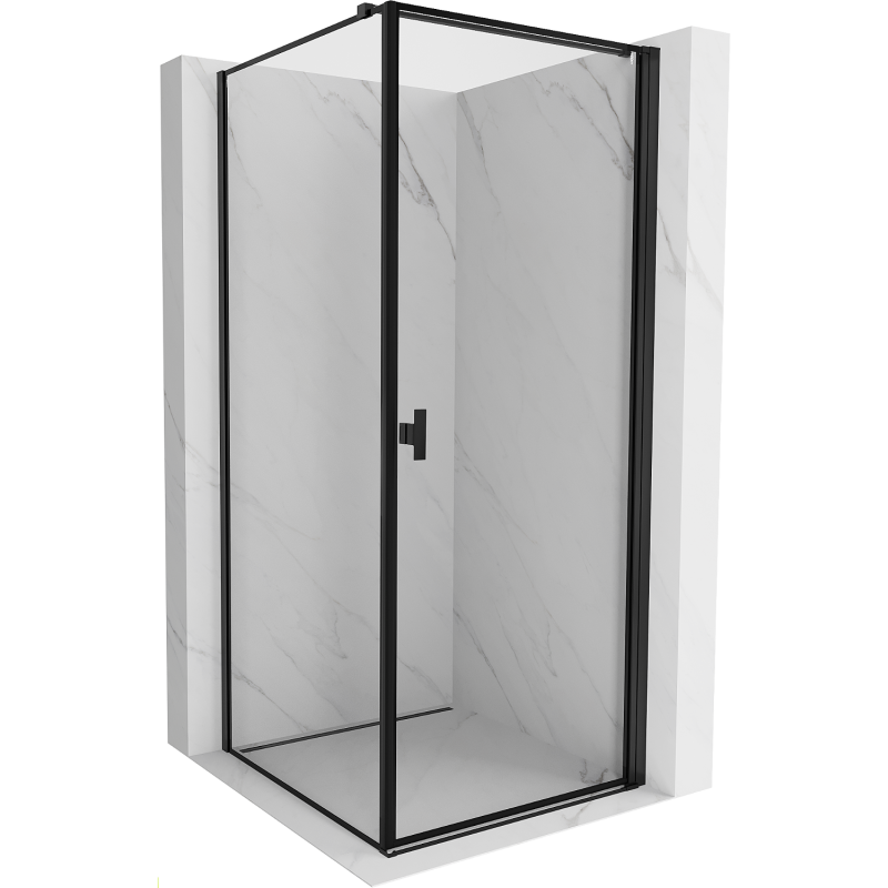 Mexen Mist-B Duschkabine, Anschlag rechts 70 x 70 cm, schwarzer Rahmen, schwarz - 8A2T-070-070-70-70-P