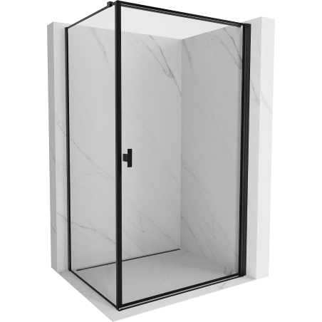 Mexen Mist-B Duschkabine rechte Schwingtür 100 x 75 cm, schwarzer Rahmen, schwarz - 8A2T-100-075-70-70-P