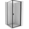 Mexen Mist-B rechte, schwenkbare Duschkabine 90 x 90 cm, schwarzer Rahmen, schwarz - 8A2T-090-090-70-70-P