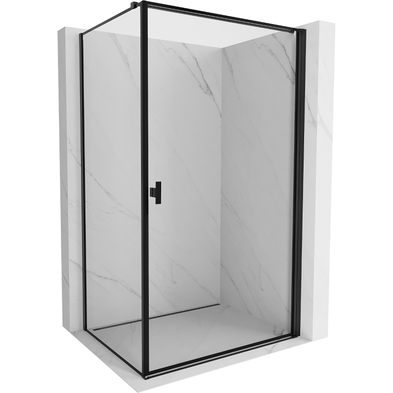 Mexen Mist-B Duschkabine mit rechter Tür 100 x 110 cm, schwarzer Rahmen, schwarz - 8A2T-100-110-70-70-P