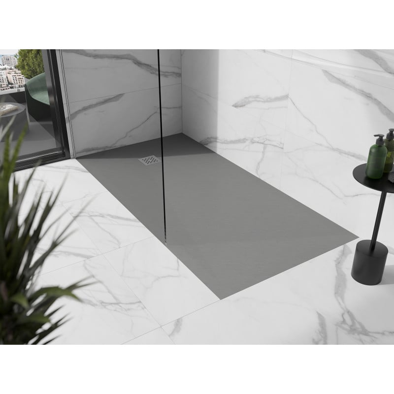 Mexen Stone+ Komposit-Duschwanne rechteckig 160 x 100 cm, grau-beton - 44611016