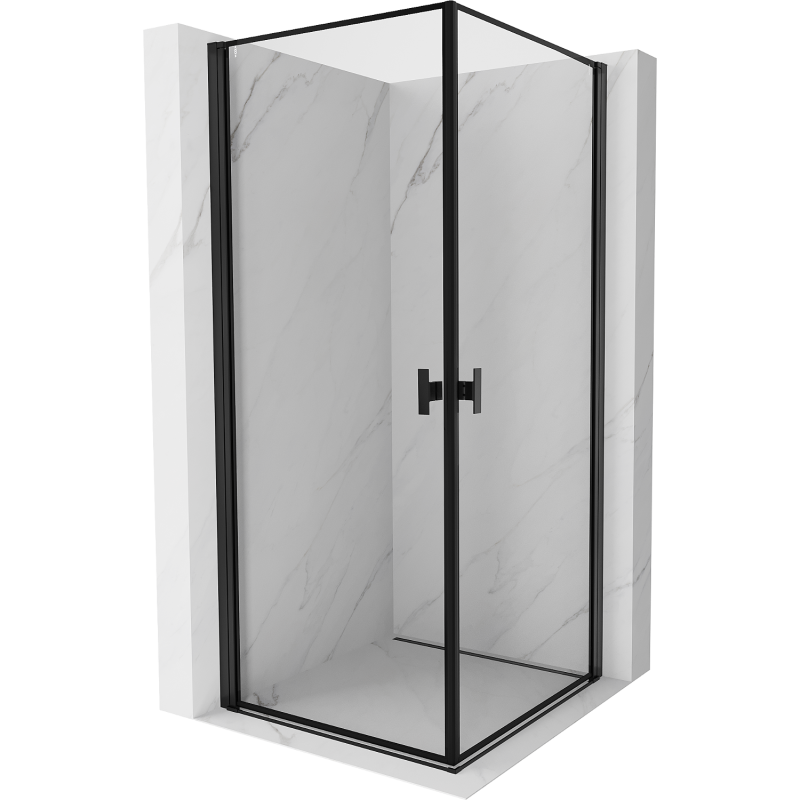Mexen Mist-B Duo Duschkabine schwenkbar 70 x 70 cm, schwarzer Rahmen, schwarz - 8A2-070L-070P-70-70