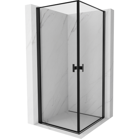 Mexen Mist-B Duo Duschkabine schwenkbar 70 x 70 cm, schwarzer Rahmen, schwarz - 8A2-070L-070P-70-70