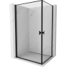 Mexen Mist-B Duo Duschkabine Schwingtür 100 x 80 cm, schwarzer Rahmen, schwarz - 8A2-100L-080P-70-70