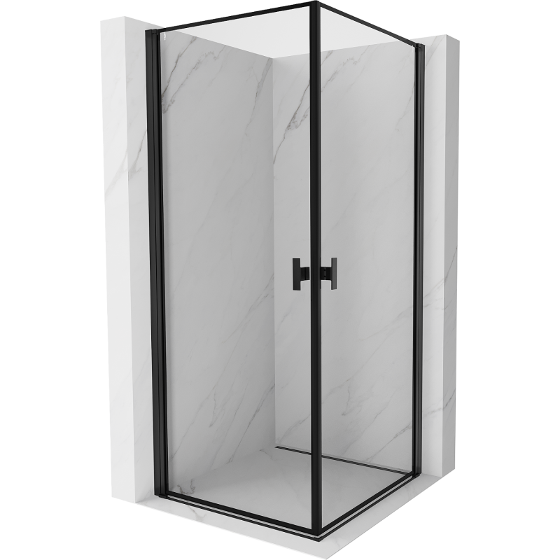Mexen Mist-B Duo Duschkabine 100 x 100 cm, schwarzer Rahmen, schwarz - 8A2-100L-100P-70-70
