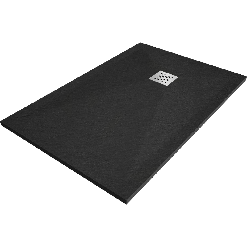 Mexen Stone+ rechteckige Duschwanne aus Verbundstoff 90 x 70 cm, schwarz - 44707090