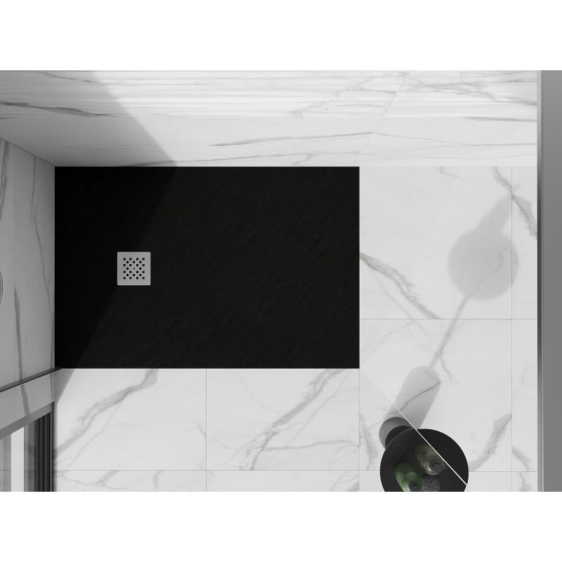 Mexen Stone+ Rechteckige Duschwanne aus Verbundwerkstoff 90 x 70 cm, schwarz - 44707090