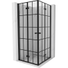 Mexen Mist-F Duo faltbare Duschkabine 110 x 110 cm, schwarzes Gitter, schwarz - 8A6-110L-110P-70-77