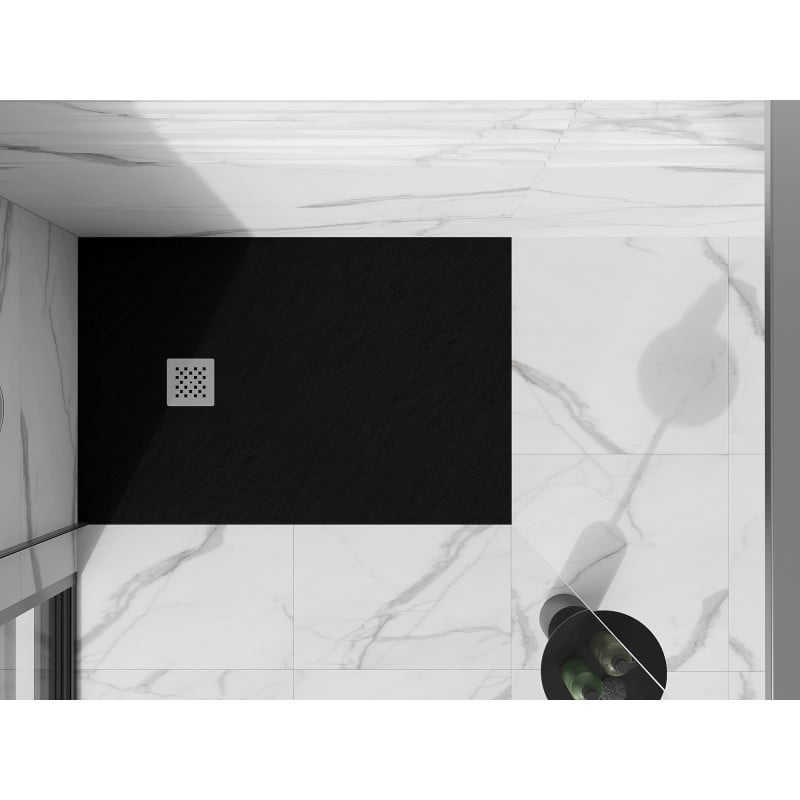 Mexen Stone+ Komposit-Duschwanne rechteckig 100 x 70 cm, schwarz - 44707010