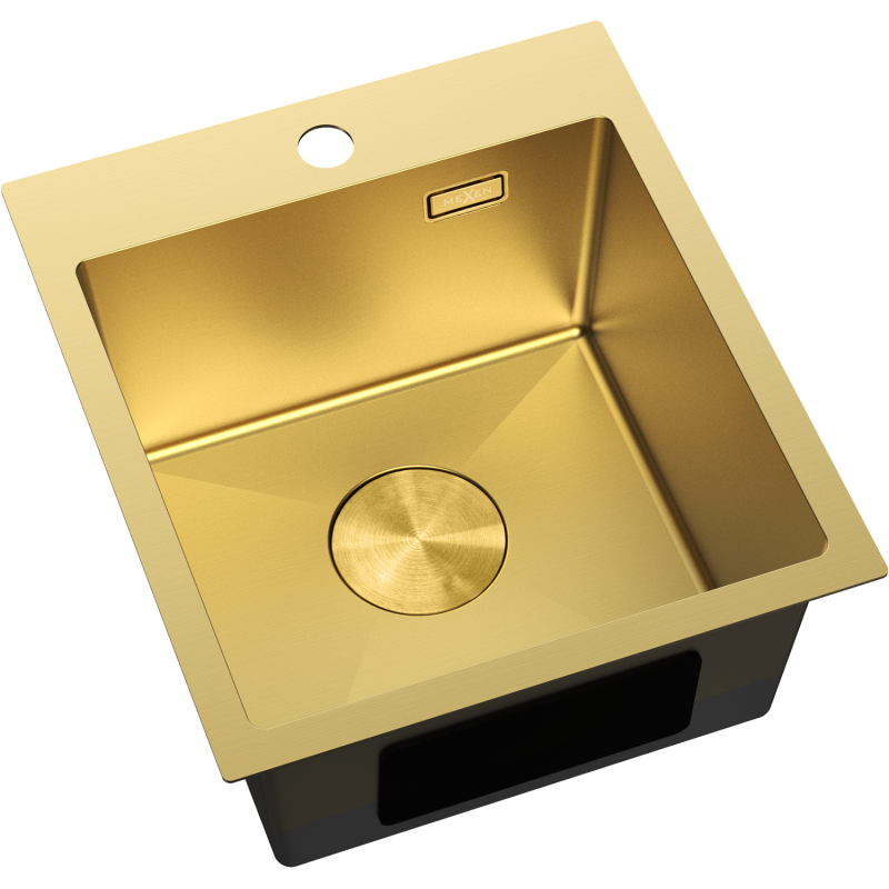Mexen Solix Edelstahlspüle 1-Becken 400 x 450 mm, gold - 6401401000-55