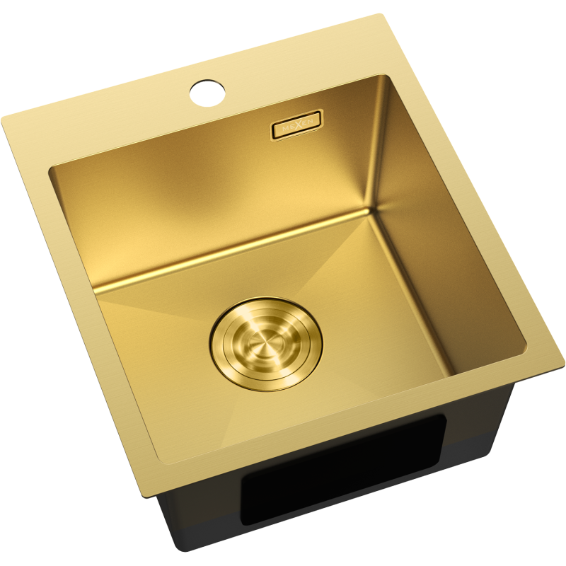 Mexen Solix Edelstahlspüle 1-Becken 400 x 450 mm, gold - 6401401000-55
