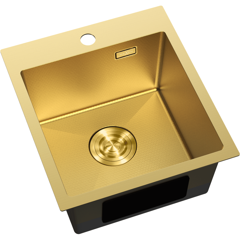 Mexen Solix Edelstahlspüle 1-beckig 400 x 450 mm, gold HC - 6401401000-55HC