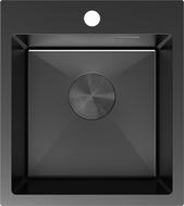 Mexen Solix Edelstahlspüle, 1-beckig, 400 x 450 mm, schwarz - 6401401000-70
