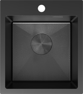 Mexen Solix Edelstahlspüle 1-beckig 400 x 450 mm, schwarz HC - 6401401000-70HC