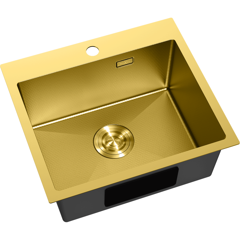 Mexen Solix Edelstahlspüle 1-beckig 500 x 450 mm, gold HC - 6402501000-55HC