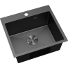 Mexen Solix Einbauspüle aus Edelstahl, 1 Becken, 500 x 450 mm, schwarz - 6402501000-70