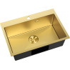 Mexen Solix Spülbecken aus Edelstahl, 1-beckig, 650 x 450 mm, gold - 6403651000-55