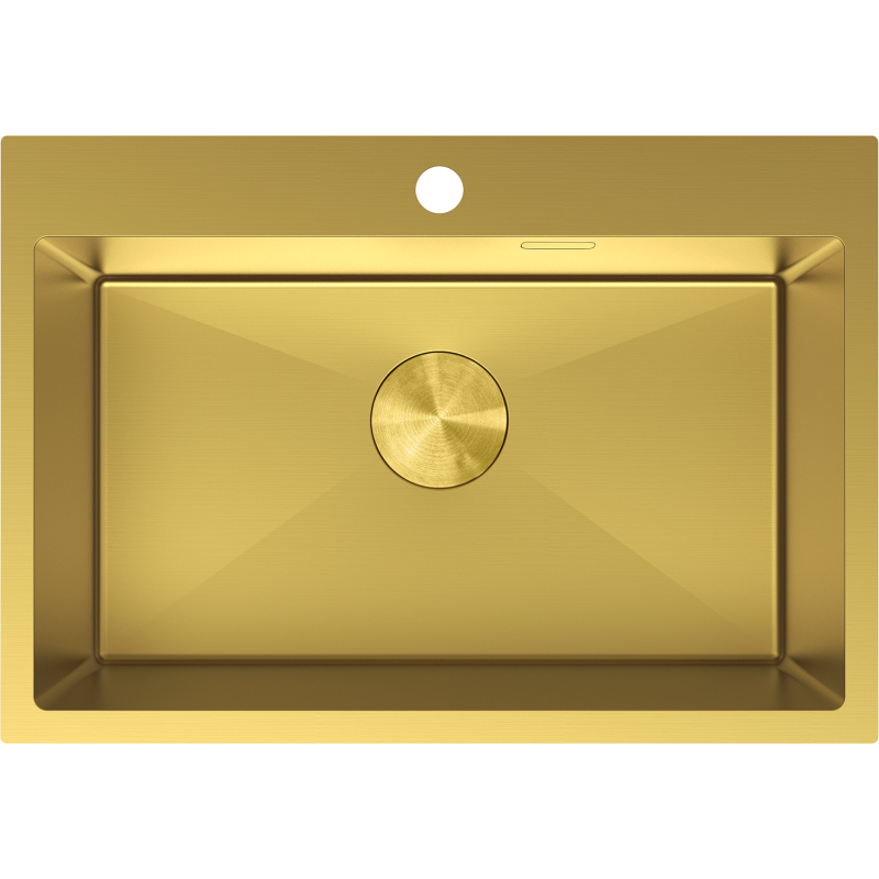 Mexen Solix Spülbecken aus Edelstahl, 1-beckig, 650 x 450 mm, gold - 6403651000-55