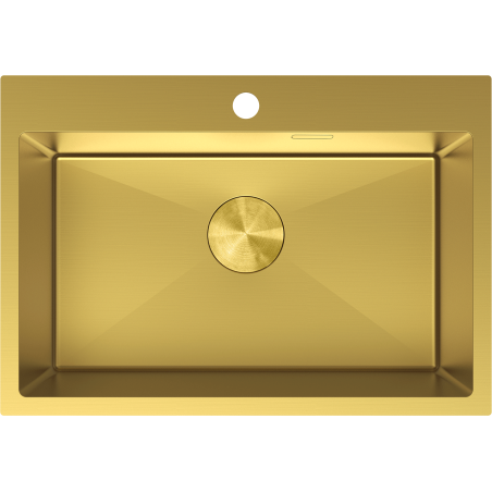 Mexen Solix Spülbecken aus Edelstahl, 1-beckig, 650 x 450 mm, gold - 6403651000-55