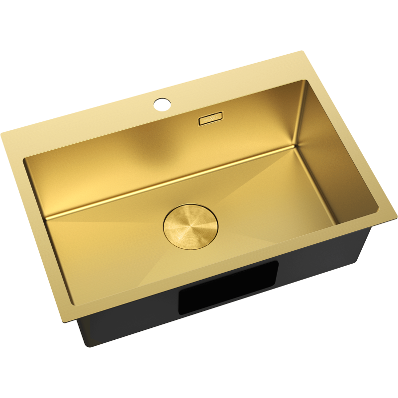 Mexen Solix Spülbecken aus Edelstahl, 1-beckig, 650 x 450 mm, gold - 6403651000-55