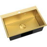Mexen Solix Küchenarmatur aus Edelstahl, 1 Becken, 650 x 450 mm, gold HC - 6403651000-55HC