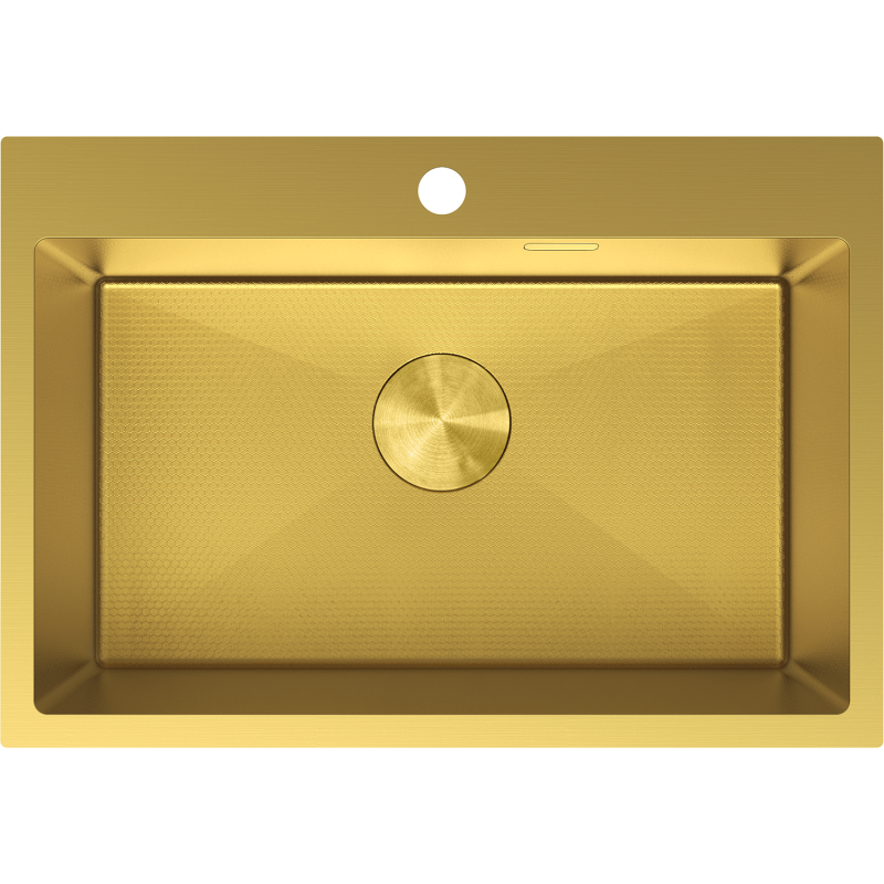 Mexen Solix Küchenarmatur aus Edelstahl, 1 Becken, 650 x 450 mm, gold HC - 6403651000-55HC