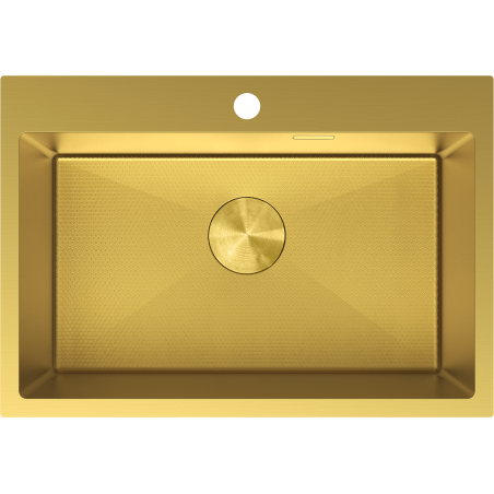 Mexen Solix Küchenarmatur aus Edelstahl, 1 Becken, 650 x 450 mm, gold HC - 6403651000-55HC