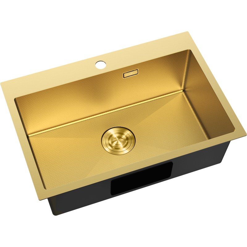 Mexen Solix Küchenarmatur aus Edelstahl, 1 Becken, 650 x 450 mm, gold HC - 6403651000-55HC