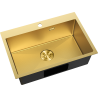 Mexen Solix Küchenarmatur aus Edelstahl, 1 Becken, 650 x 450 mm, gold HC - 6403651000-55HC