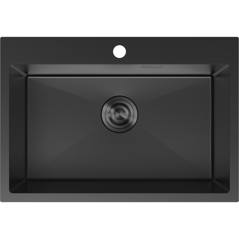 Mexen Solix Edelstahlspüle 1-Becken 650 x 450 mm, schwarz - 6403651000-70