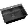 Mexen Solix Edelstahlspüle 1-Becken 650 x 450 mm, schwarz - 6403651000-70