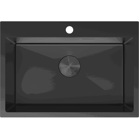 Mexen Solix Edelstahlspüle 1-Becken 650 x 450 mm, schwarz - 6403651000-70