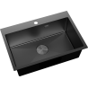 Mexen Solix Edelstahlspüle 1-Becken 650 x 450 mm, schwarz - 6403651000-70