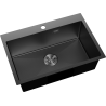 Mexen Solix Edelstahlspüle 1-beckig 650 x 450 mm, schwarz HC - 6403651000-70HC