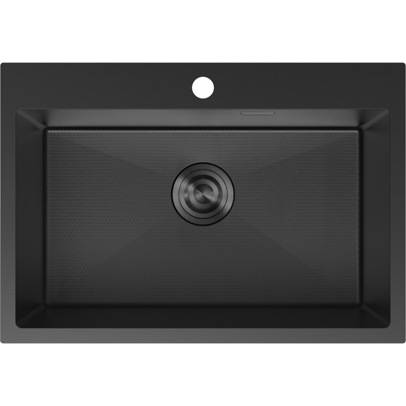 Mexen Solix Edelstahlspüle 1-beckig 650 x 450 mm, schwarz HC - 6403651000-70HC